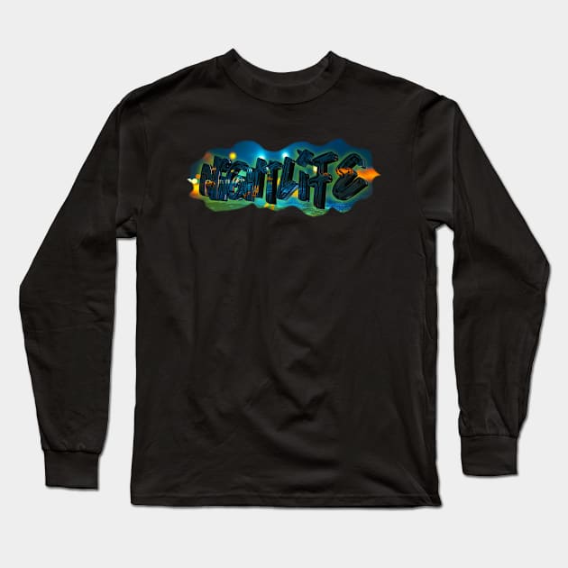 Nightlife Graffiti Long Sleeve T-Shirt by Nightlif3